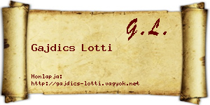 Gajdics Lotti névjegykártya